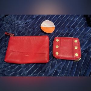 Hammitt Winter Cherry 🍒 Felix Large Pouch and 5 North Wallet Bundle
